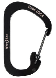 【2/28までポイント10倍】【ゆうパケットで送料無料】NITE IZE NI03054 スライドロックカラビナー #4 ブラック D型カラビナ スライドロック機能 ナイトアイズ