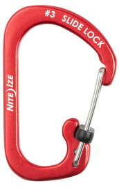 【2/28までポイント10倍】【ゆうパケットで送料無料】NITE IZE NI04043 スライドロック アルミ カラビナー #3 レッド D型カラビナ 軽量 スライドロック機能 ナイトアイズ