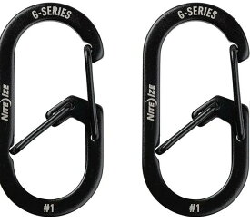 【2/28までポイント10倍】【ゆうパケットで送料無料】NITE IZE NI59181 Gカラビナー #1 ブラック 2個入り Gカラビナー Gシリーズ G型カラビナ ナイトアイズ