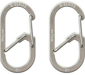【1/30までポイント10倍】【ゆうパケットで送料無料】NITE IZE NI59182 Gカラビナー #1 ステンレスシルバー 2個入り Gカラビナー Gシリーズ G型カラビナ ナイトアイズ