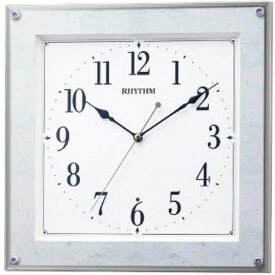 【送料無料】RHYTHM リズム時計 8MY550SR04 フィットウェーブミレディM550 電波掛時計 大理石風のマーブル柄をあしらった四角い掛時計 お祝いギフトに【スーパーロジ】【あす楽対応】