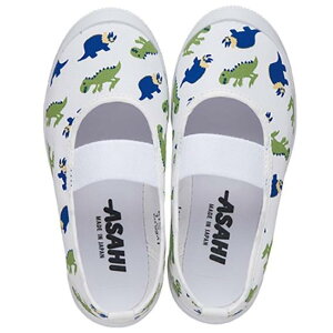 16.0センチ【送料無料】ASAHI アサヒシューズ 上履き 子供 入園準備 アサヒ恐竜柄の上履き 保育園 幼稚園 KD37211 上履きホワイト