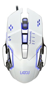 �y�䂤�p�P�b�g�ő��������zLazos L-MSG6-W �L���Q�[�~���O�}�E�X 6�{�^�� �z���C�g ���\�X