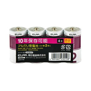 �y�䂤�p�P�b�g�ő��������zELPA LR14-AD4SBS �A���J�����d�r 1.5V �P2�` C �P2×4 �h�Гd�r 10�N�ۑ� 4�{�p�b�N �G���p