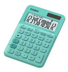 【ゆうパケットで送料無料】CASIO カシオ MW-C20C-GN-N ミントグリーン カラフル電卓 デザイン電卓 ミニジャストタイプ