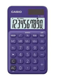 【ゆうパケットで送料無料】CASIO カシオ SL-300C-PL-N パープル カラフル電卓 デザイン電卓 手帳タイプ