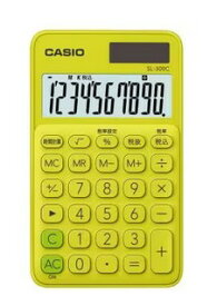 【ゆうパケットで送料無料】CASIO カシオ SL-300C-YG-N ライムグリーン カラフル電卓 デザイン電卓 手帳タイプ