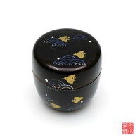 波千鳥 溜塗 中棗 東雲 【 茶道具 棗 樹脂製 】
