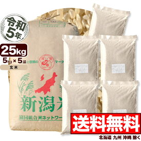 新潟産コシヒカリ 山並 玄米 令和5年産 米 25kg 【送料無料】(北海道、九州、沖縄除く)