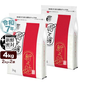 令和7年産 新潟産 新之助 4kg(2kg×2袋) 米 新鮮密封 窒素充填包装 チャック付き保存袋