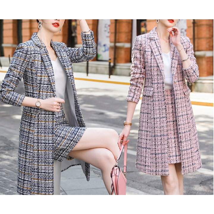 クレージュ】ミックスツイード スーツ上下セットアップ 9号サイズM  