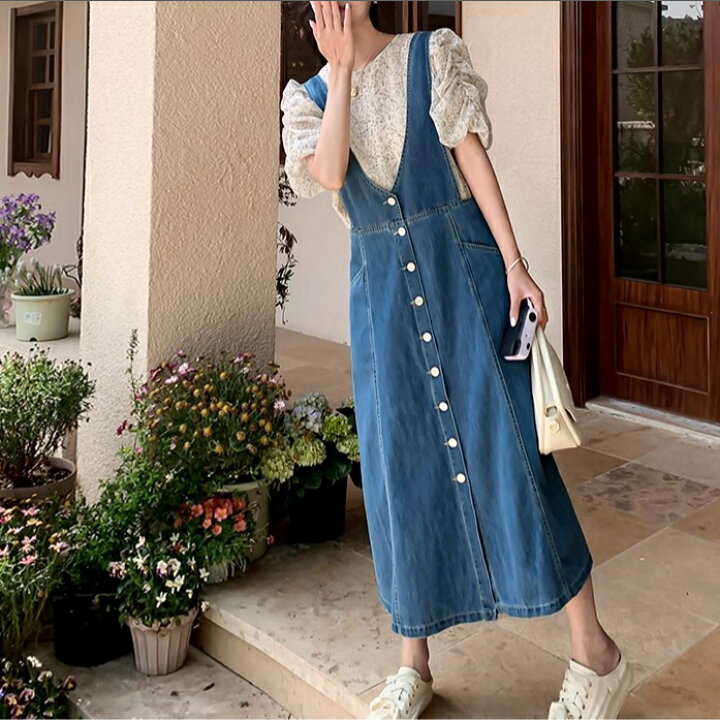 楽天市場】デニムジャンパースカート ジャンスカ ワンピース 夏 秋  