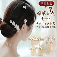 【今だけ2本おまけの7点セット】パールヘアピン アメピン ゴールド シルバー パールピン ヘアアクセサリ…