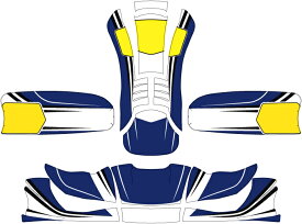 レーシングカート カウルステッカーKG509+FREELINE AERO用 birelブルー