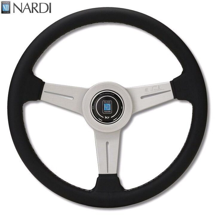 楽天市場】NARDI ナルディ N111 ブラックレザー&シルバースポーク  