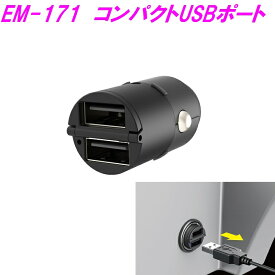 星光産業　EM-171　コンパクトUSBポート　EM171【お取り寄せ商品】【USB　増設　コンパクト　スマホ　タブレット　充電　カー用品　車内　2ポート】