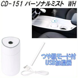 槌屋ヤック　YAC　CD-151　パーソナルミスト USB加湿器　ホワイト　CD151【お取り寄せ商品】【カー用品 車内 空気清浄器 加湿器 】