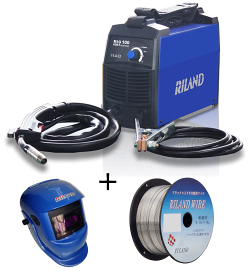 RILAND(リランド)ノンガス半自動溶接機MIG100(溶接自動遮光面X501+専用溶接ワイヤー0.8mm×1kg付)