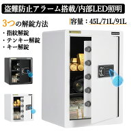 （レビュー特典あり） 金庫 家庭用 小型 中型 大型 耐火 防犯金庫 指紋 テンキー 鍵 A4 45L 56L 71L 91L …