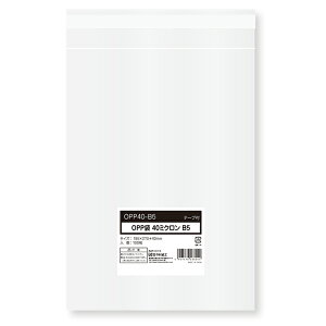 透明OPP袋 B5 OPP袋 テープ付き 100枚入 40ミクロン DM発送 ラッピング 袋 梱包材 梱包袋 文房具 雑貨 ラッピング用品 透明 クリア ギフト プレゼント DM発送