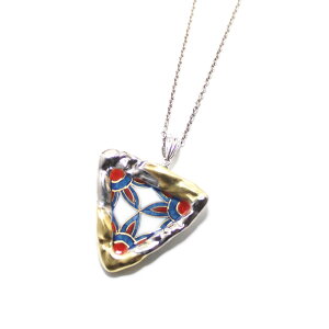 【工房限定オリジナル商品】他にはありません。縁金彩染錦模様。磁器婚式・プレゼントに最高!伊万里焼ペンダント。【楽ギフ_包装選択】【楽ギフ_メッセ入力】