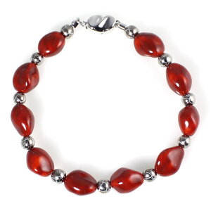 陶芸家・立川青風による手作り手描制作伊万里焼 手びねり赤濃ブレスレット【楽ギフ_包装選択】【楽ギフ_メッセ入力】