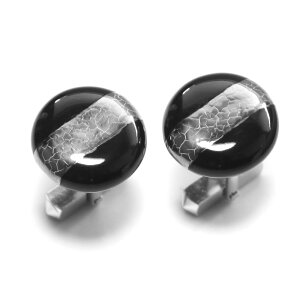 【工房限定】Yシャツ メンズ 伊万里焼 カフスボタン カフリンクス。黒 ベース プラチナ合金 焼付けオリジナル 作品。外国人 お土産 プレゼント記念品【楽ギフ_包装選択】【