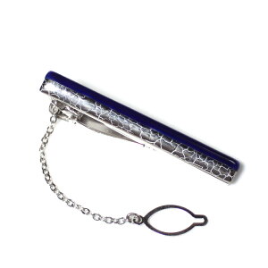 メンズ伊万里焼ネクタイピン。瑠璃色ベースにプラチナを焼付けた気品ある作品。【工房限定オリジナル商品】他にはありません。外国人お土産やプレゼントに最高!【楽ギフ_包装選択】【