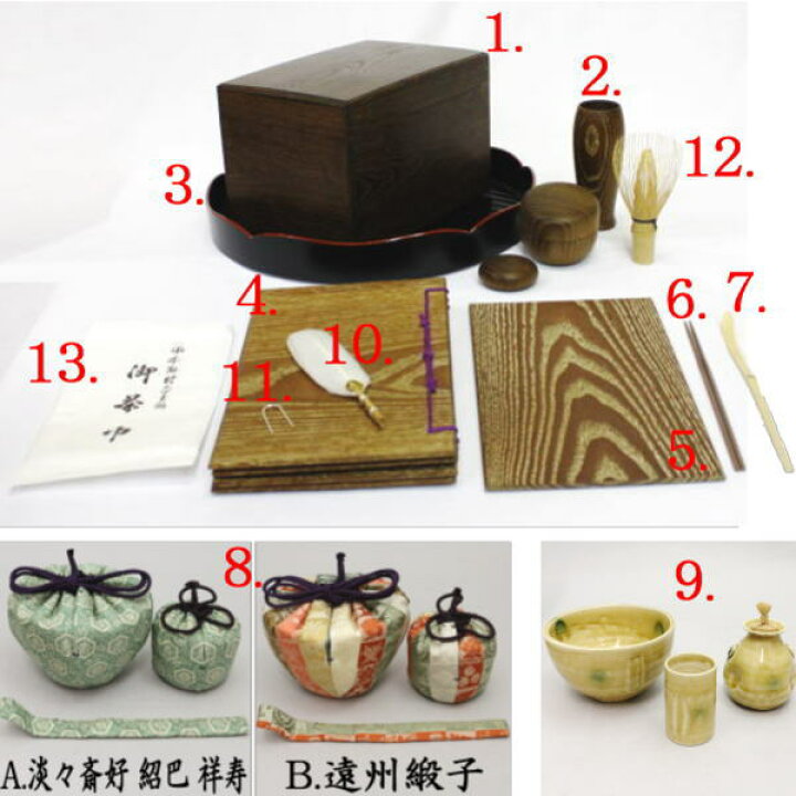 楽天市場】【茶器/茶道具セット 茶箱セット（利休茶箱セット）/桑茶箱 