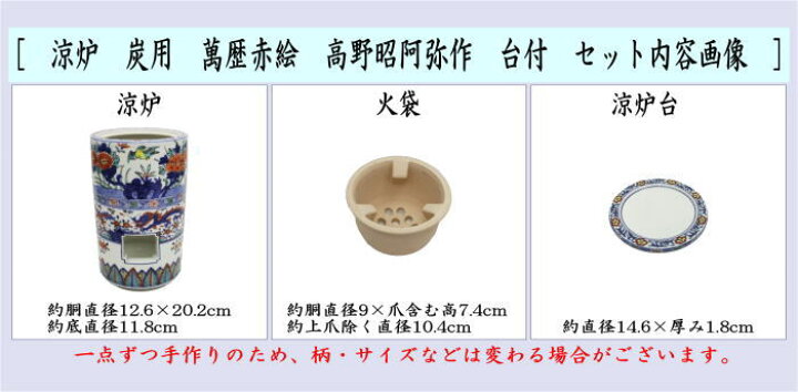 楽天市場】【煎茶道具 涼炉】 炭用 萬歴赤絵 高野昭阿弥作 台付 