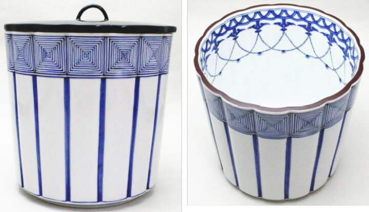 楽天市場】限定【茶器/茶道具 水指（水差し）】 染付 桶側（桶川） 輪 