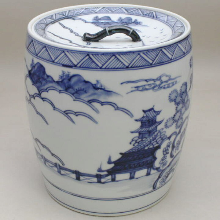 楽天市場】【茶器/茶道具 水指（水差し）】 膳所焼き 染付 雲堂 岩崎新 