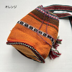 【ペルー伝統布】ペルー伝統布 アワヨの民族ミニバケツバッグ(ペルー製)
