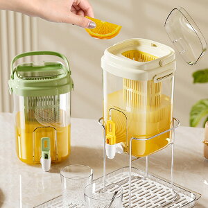 麦茶ポット ピッチャー お茶ポット ドリンクサーバー 横置き 漏れない ウオーターサーバー 冷水筒 冷水ボトル 蓋付き 洗いやすい プラスチック フタ付き 冷蔵庫 夏アイテム アウトドア 広口