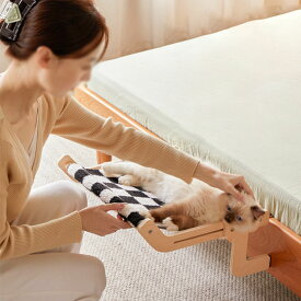 猫 窓用ハンモック 猫 ハンモック 窓 猫 ベッド 猫窓用ハンモック 猫窓用ベッド 窓辺ペットベッド 木製 引っ掛ける式 猫窓につけるベッド 日光浴 ストレス解消 動きやすい 耐久性 調節可能 お手入れ簡単 組立簡単 四季兼用