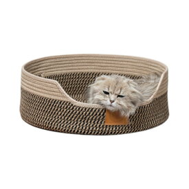 送料無料 猫ベッド ペットベッド 丸型 編み込み猫ベッド ペットベッド 無地 猫用ベッド 通年 犬猫寝具 耐摩耗性と耐傷性 ハウス 寝床 冬 寝床 滑り止め