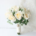 ウェディング ブーケ 結婚式 ブライダル フラワー 白バラ　ローズ　ドウダンツツジ　ホワイト【造花・ウェディングブ…