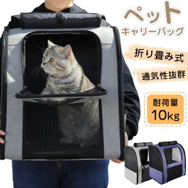 部分即納 ペット キャリーバッグ 折り畳み式 リュックバッグ 犬用 猫用 ペットキャリーリュック きゃりーバッグ カーテン付き 小型犬 小動物用 旅行 通院 災害避難 ペットハウス ドライブ 旅行 お出かけ