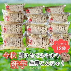 新芋生芋こんにゃく200g 12袋 旬 手練り 群馬県産 国産 低カロリー 食物繊維 ダイエット ヘルシー おうちごはん 秋の味覚 鍋料理 温活 美容 健康 お取り寄せグルメ 人気 簡単調理 時短 レシピ 常備菜 お弁当 おかず 農家直送 リピート多数