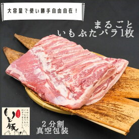 【フレッシュな冷蔵でお届け】 千葉県産 いも豚 バラ ブロック 塊 1枚 2分割 大容量 業務用 飲食店 送料無料 国産 豚肉 ぶた ブタ ブランド豚 肉 冷蔵 チルド 鮮度 柔らかい 豚カルビ 焼肉 サムギョプサル ソテー 生姜焼き[fm]