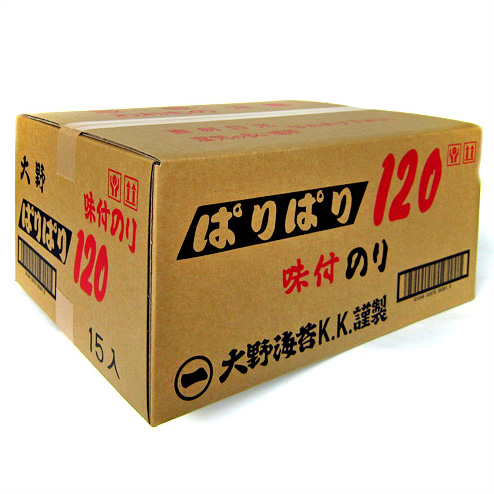 大野海苔 ぱりぱり １２０　ケース（１５袋）