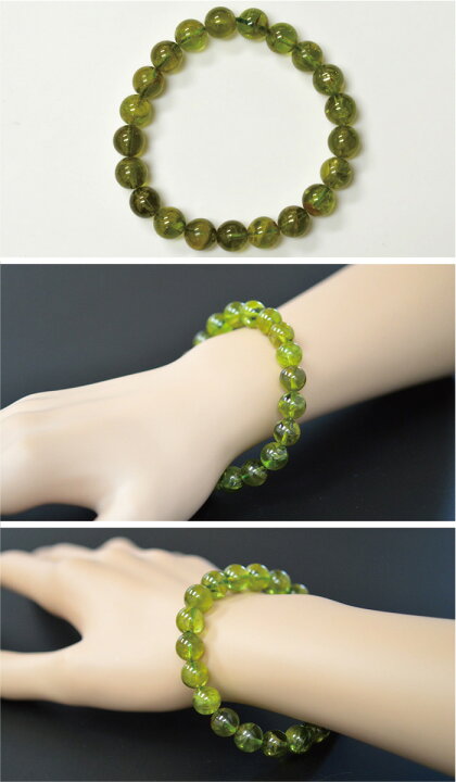 楽天市場】ペリドット ブレスレット 天然石 一点物 AAAA 9.5mm  