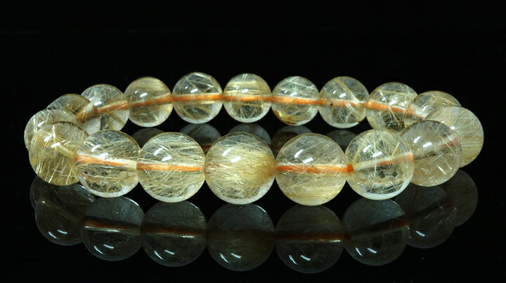 楽天市場】《鑑別書付き/高品質》ルチルクォーツ ブレスレット 11.8mm  