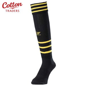 ネコポス コットントレーダース 靴下 メンズ ラグビー ストッキング CS96 COTTON TRADERS 25〜28cm ソックス ブラック×イエロー スポーツアクセサリー