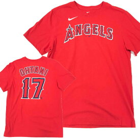 ☆ネコポス ナイキ 限定 大谷翔平 Tシャツ 100%コットン ロサンゼルス エンゼルス MLB N19962QAN3JKB 半袖 応援 カジュアル 送料無料 レッド
