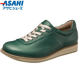アサヒシューズ メディカルウォーク1645 レディース グリーン AF16456 3E ウォーキングシューズ 内側ファスナー スニーカー 靴 女性用 国産 日本製