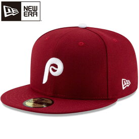 ニューエラ NEW ERA メンズ レディース キャップ 59FIFTY MLBオンフィールド フィラデルフィア・フィリーズ オルタネイト2 13554982 カーディナル 赤 レッド 吸汗速乾 紫外線カット フラットバイザー 帽子 MLB試合用キャップ ユニセックス 男女兼用
