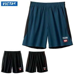 ネコポス ヴィクタス 卓球 スポーツウエア サイドパイピングゲームパンツ VICTAS 622111 ショートパンツ カラーパイピングでバックシルエットをすっきり見せる トレーニングウエア