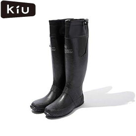 キウ KiU メンズ レディース パッカブルレインブーツセカンド K185-900 ブラック 3L(27.5-28.5cm) 長靴 収納袋付き 防水 雨の日 通勤 通学 フェス キャンプ アウトドア ユニセックス 男女兼用