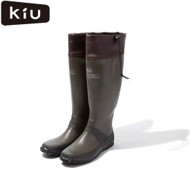 キウ KiU メンズ レディース パッカブルレインブーツセカンド K185-912 ブラウン L(25.5-26.5cm) 長靴 収納袋付き 防水 雨の日 通勤 通学 フェス キャンプ アウトドア ユニセックス 男女兼用